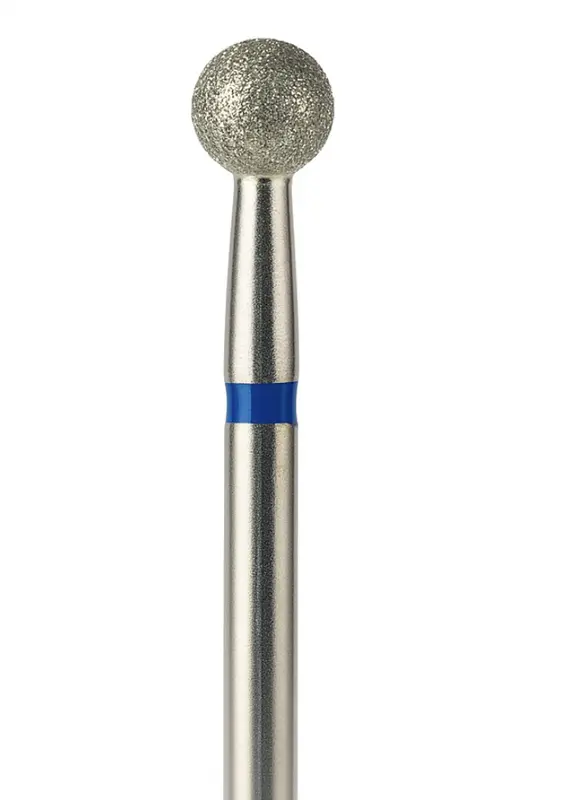 ראש שיוף יהלום למניקור- כדור גדול| פס כחול | גסות בינונית