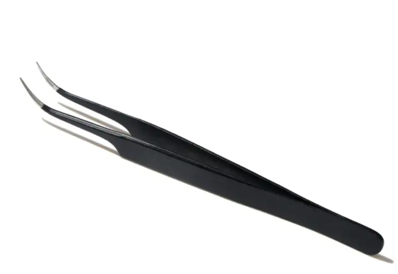 פינצטה שחורה זוויתית לריסים רקס סולינגן | Rex Solingen