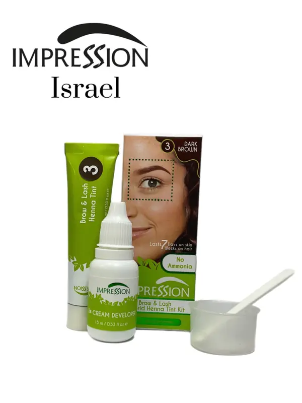 צבע חינה גבות – חום כהה Dark Brown | Impression