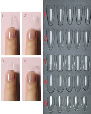 נייל טיפס ג׳ל אמור nail tips מארז טיפסים מס׳ 1 - צורה- בלרינה צר ארוך | אמור – AMOUR