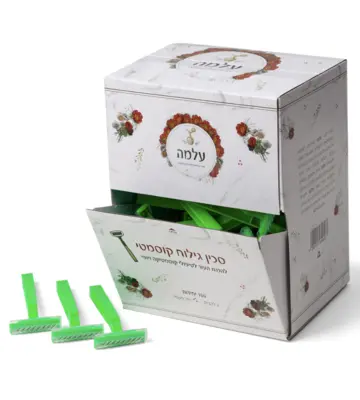 מארז 100 יח’ סכיני גילוח חד פעמי "עלמה" – להכנה לטיפולי לייזר